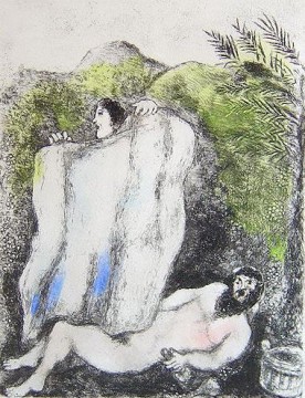  hand - Le Manteau De Noe hand painted etching contemporary Marc Chagall